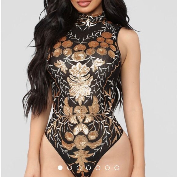 Tops - 🔥 NWT Sequined Sleeveless Bodysuit One-piece